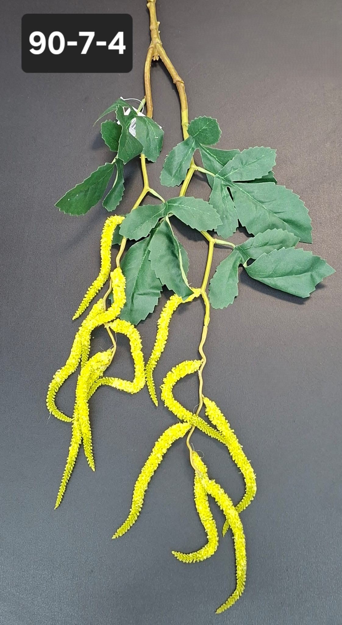 Ramură decorativă Amaranthus curgător galben, 80cm