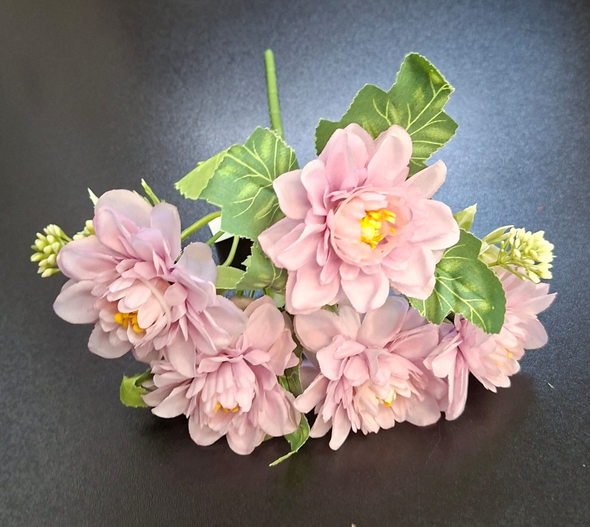Buchet de dalii artificiale lila deschis – flori mici 26cm