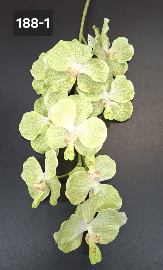 Orhidee artificială Vanda verde lime 90cm – flori mari