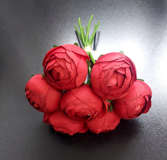 Buchet cu bujori rosii artificiali – 7 flori 24cm