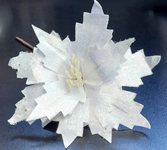 Crăciunițe artificiale albe – flori decorative elegante 10/set