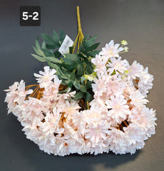 Buchet flori artificiale crizanteme roz pal - 48cm