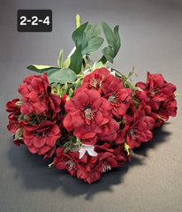 Buchet artificial trandafiri japonezi rosu-inchis 49cm