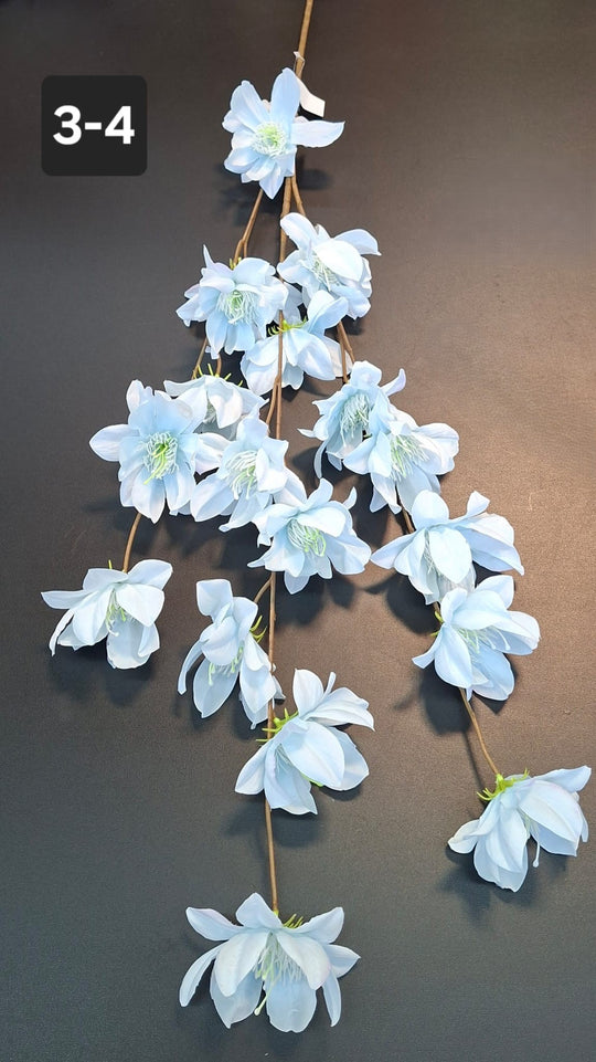 Ramură artificială cu flori bleu - 112cm