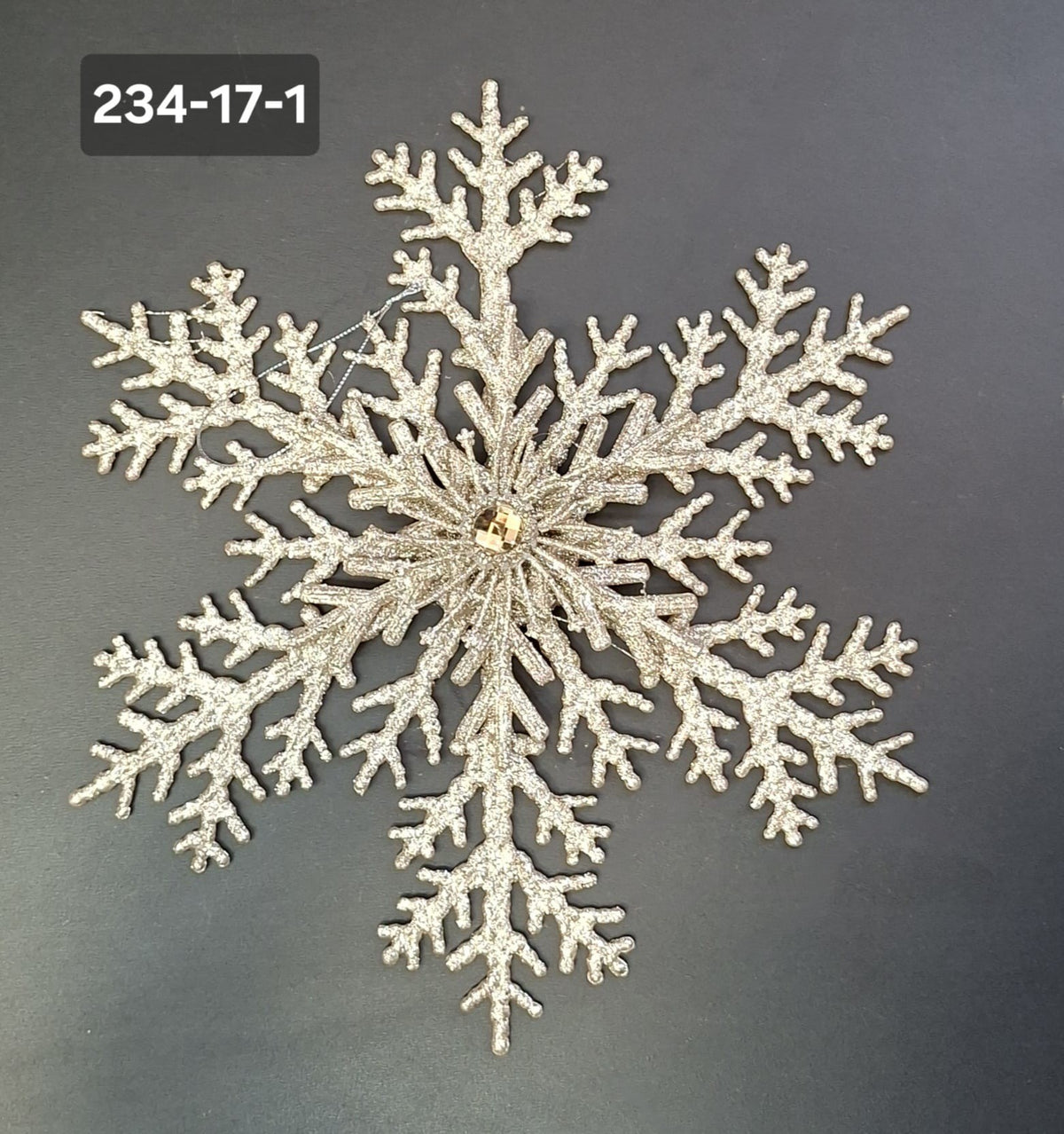 Decorațiune de Crăciun Fulg de Nea Șampanie cu Sclipici – 31cm