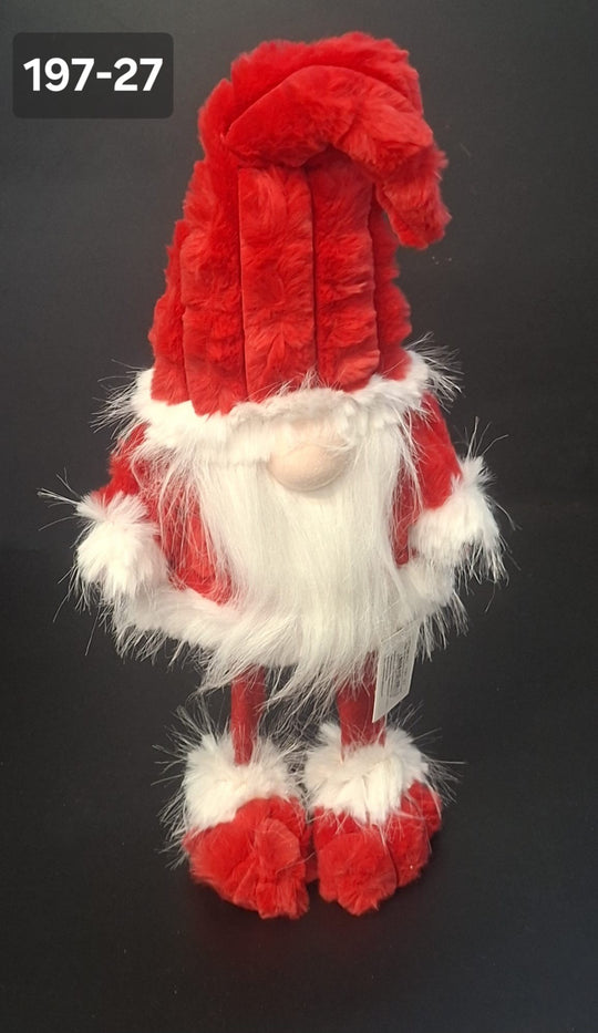 Gnom Crăciun Decorativ Roșu cu Barbă Albă - 53cm