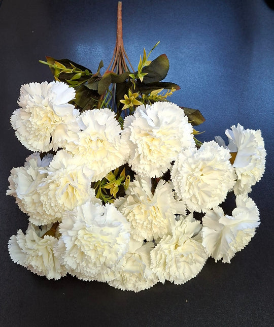 Buchet garoafe artificiale albe-crem 48cm – flori decorative