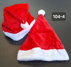 Set 12 căciuli Moș Crăciun pufoase roșii cu margine albă