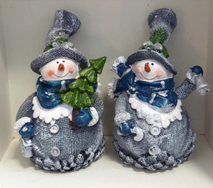 Omuleți de zăpadă – decor ceramic Crăciun 2/set 16cm