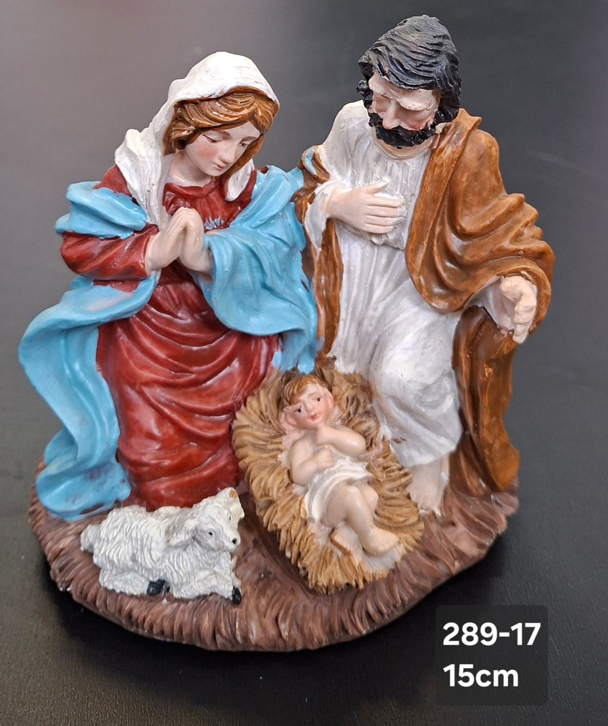 Figurină Nașterea Domnului rășină colorată - 15cm