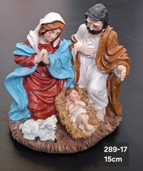 Figurină Nașterea Domnului rășină colorată - 15cm