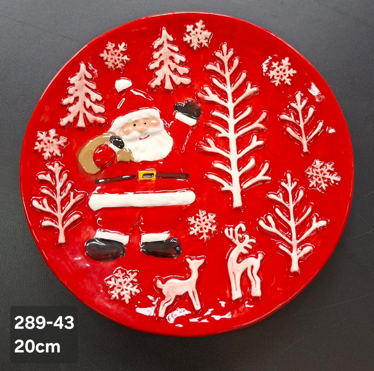 Farfurie decor ceramic Crăciun Moș Crăciun - 20cm