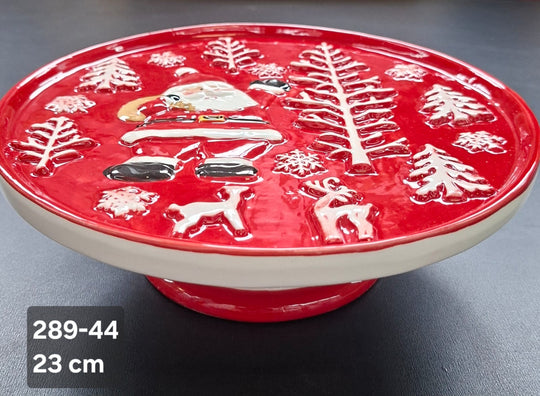Suport prăjituri decor ceramic Crăciun - 23cm