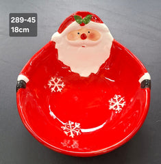 Bol decor ceramic Crăciun rosu - 18cm