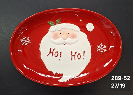 Farfurie decor ceramic Crăciun Moș Crăciun Ho Ho - 27x19cm