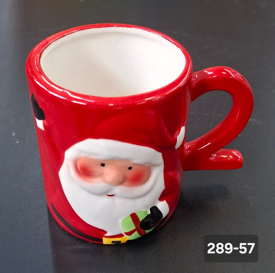 Cană decor ceramic Crăciun Moș Crăciun cu cadou 3D - 9x7cm
