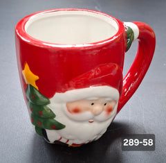 Cană decor ceramic Crăciun Moș Crăciun și brad 3D - 9x7cm