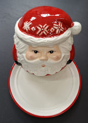 Bombonieră decor ceramic Crăciun cu capac - 12x17cm