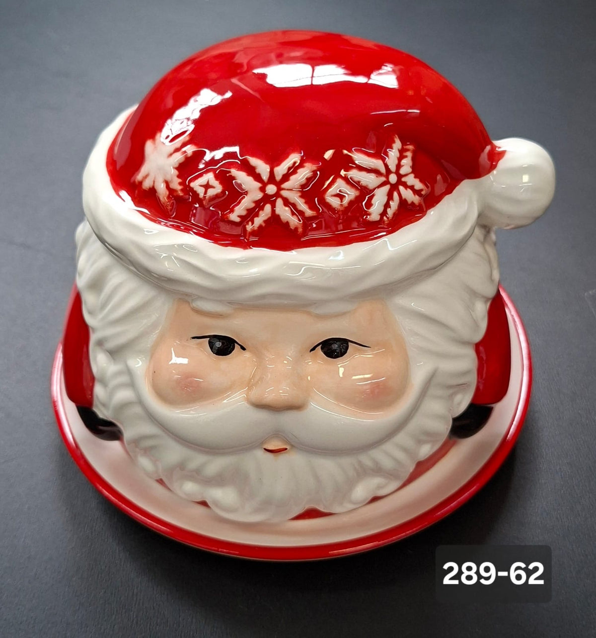 Bombonieră decor ceramic Crăciun cu capac - 12x17cm