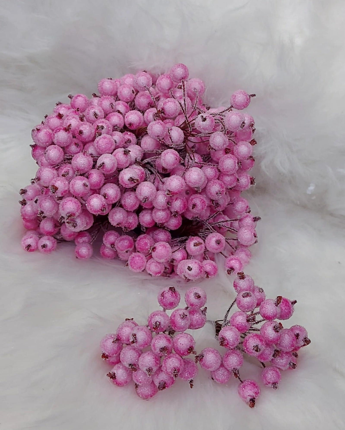 Bobite decorative Crăciun roz înghețate – set 400 buc