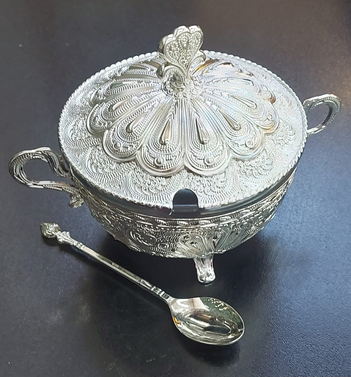 Sosiera argintata din metal DR018