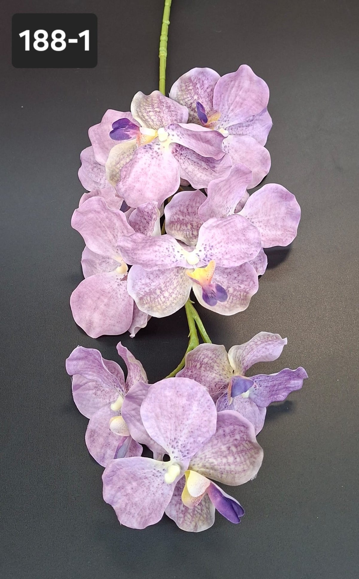 Orhidee artificială Vanda lila 90cm – flori mari material textil