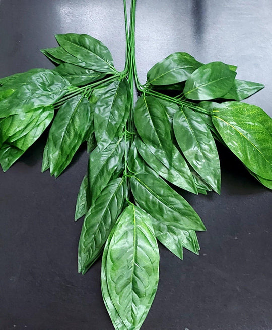 Set 12 ramuri decorative artificiale cu frunze lungi lucioase – aspect natural tropical