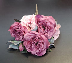 Buchet Trandafiri Artificiali mov si roz –  60cm