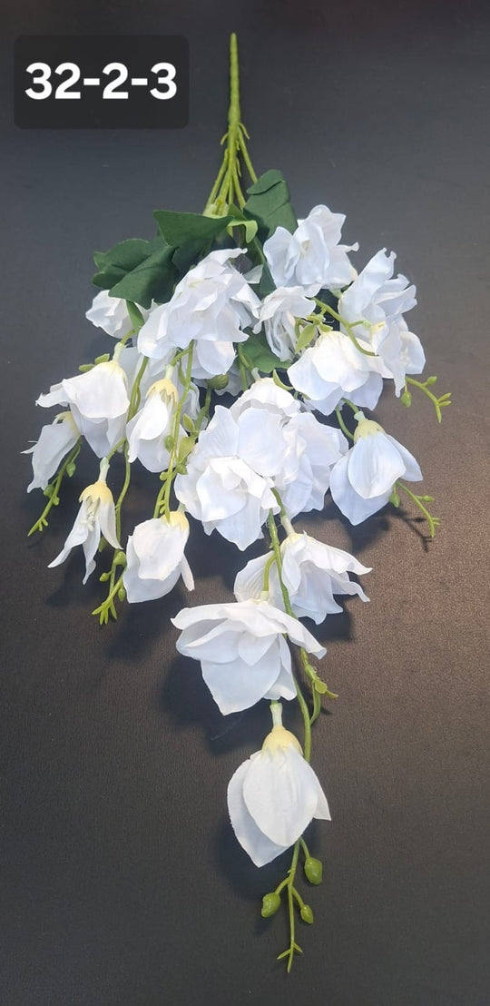 Lisianthus artificial alb – flori mici decorative 60 cm