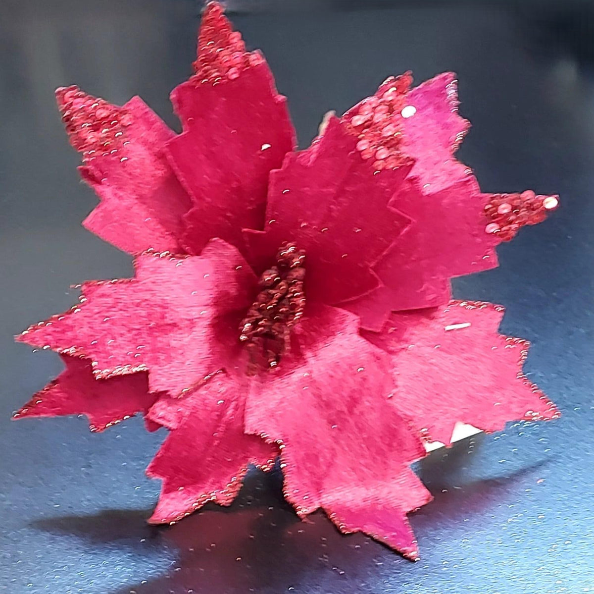 Crăciunițe artificiale roșii – flori decorative Crăciun 10/set