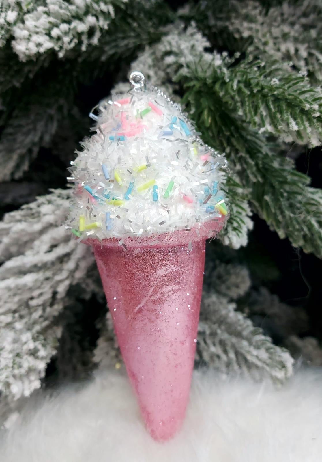 Înghețată decorativă roz pastel Candy Land – 16cm set 10 bucati