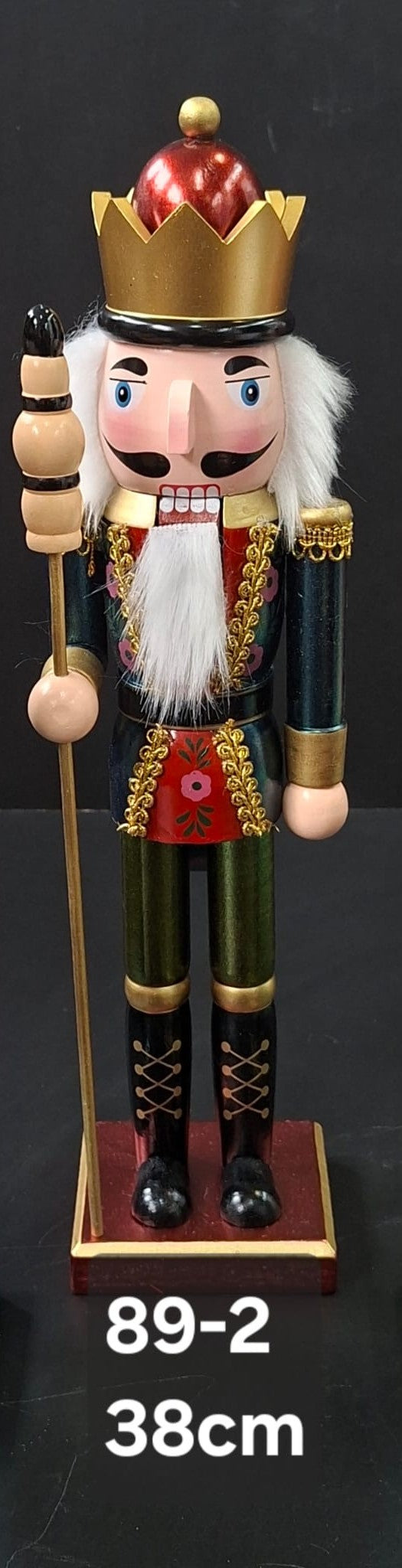 Spărgător de nuci decorativ Rege cu coroană și sceptru - 38cm