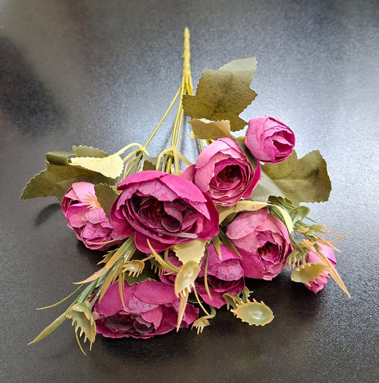 Buchet trandafiri artificiali mov 30cm – flori elegante