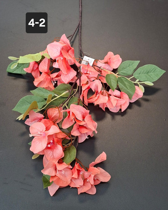 Ramură artificială decorativă - 77cm bougainvillea piersică