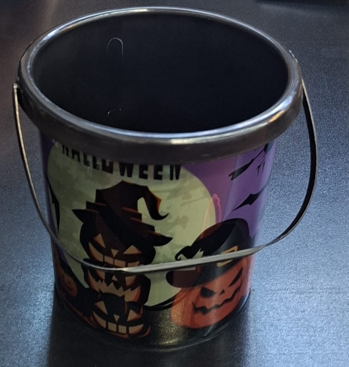 Găletușă Halloween din Plastic – Trick or Treat, neagra