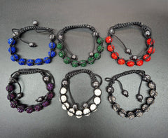 Brățară Tip Shamballa cu Mărgele Strălucitoare – Ajustabilă 12/set