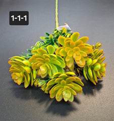 Buchet suculentă artificială galben-verzuie - 35cm