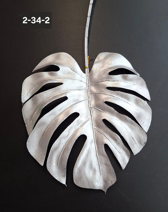 Frunză artificială Monstera argintie - 75cm