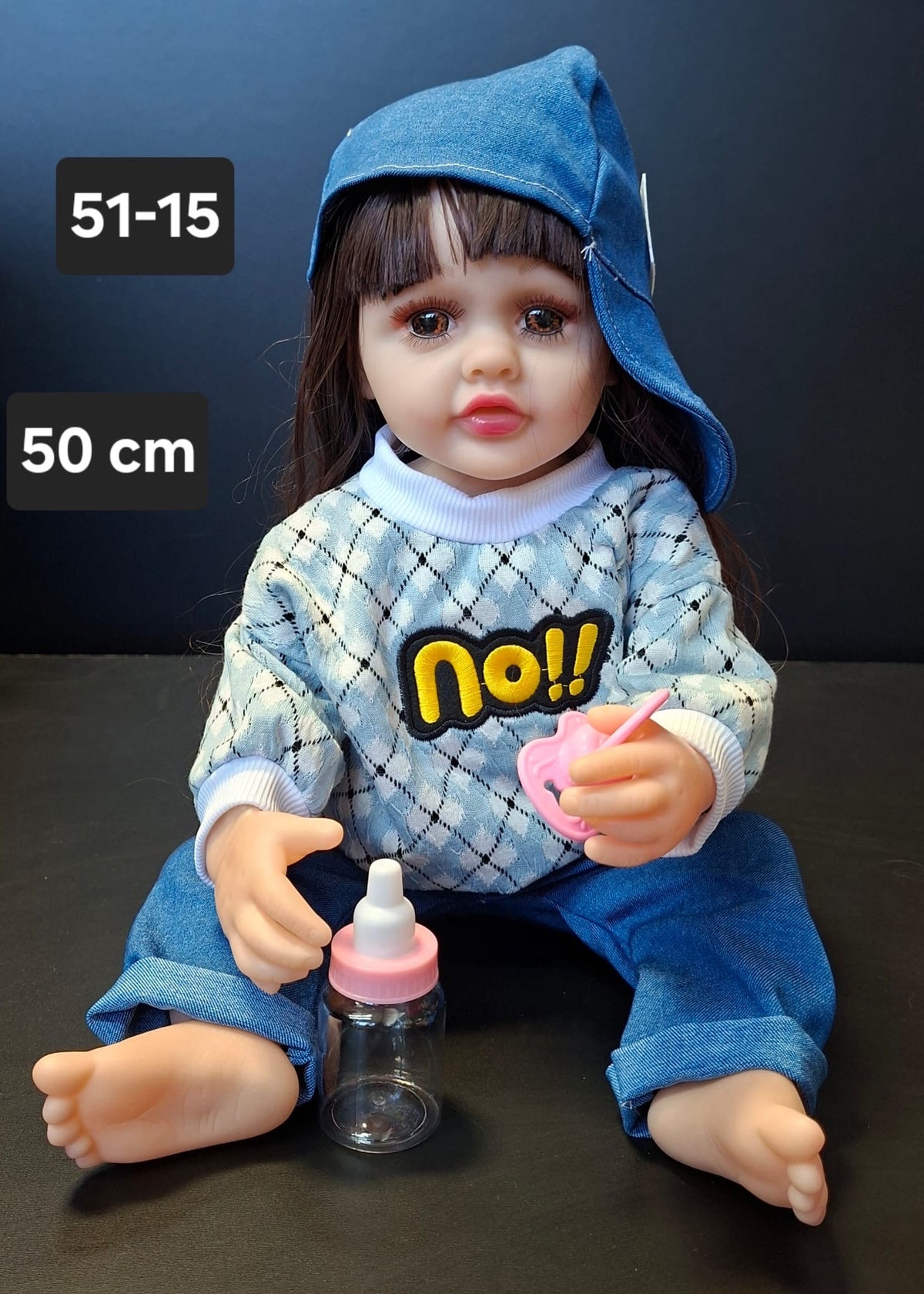 Păpușă Realistă cu Ținută Modernă și Accesorii - 50cm