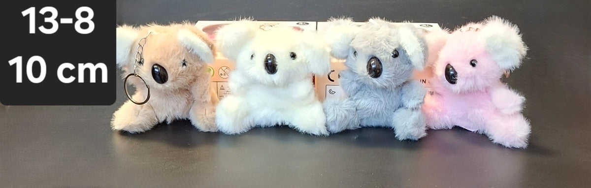 Koala pluș 10cm cu breloc – jucărie pufoasă/breloc pentru copii și cadouri 10/set