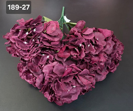 Buchet cu hortensii artificiale burgundy - 52cm