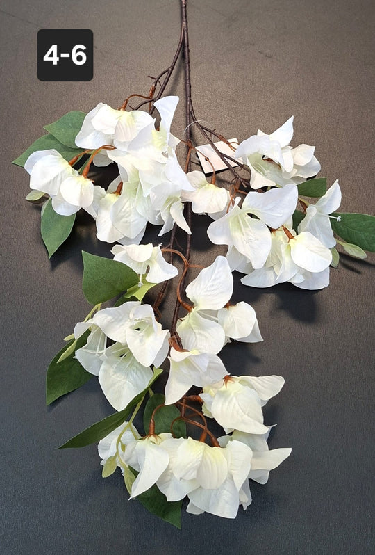 Ramură artificială decorativă - 77cm bougainvillea ivoire