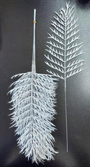 Frunze decorative argintii cu sclipici - 12 buc/set