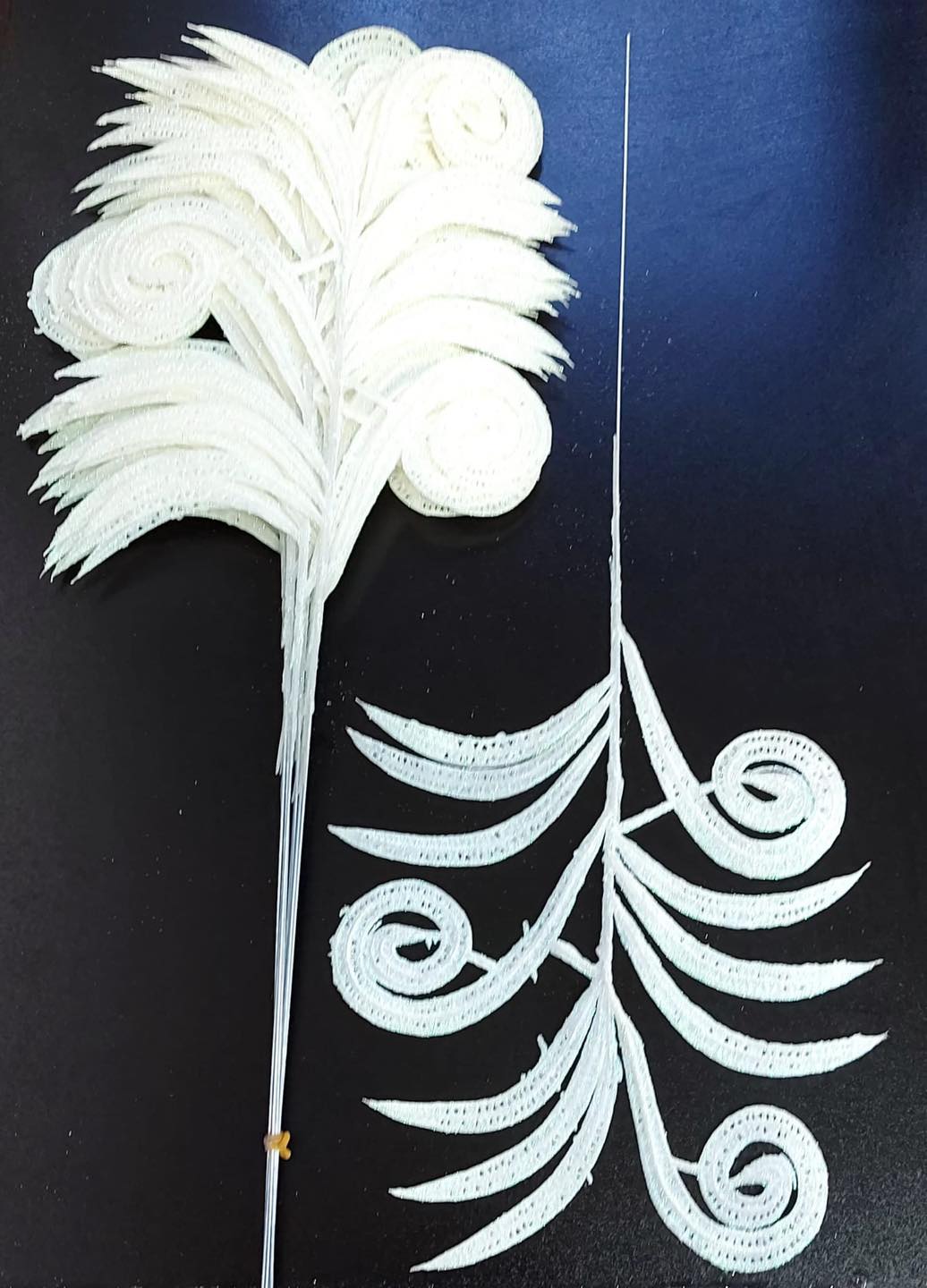 Frunze decorative albe cu sclipici - 12 buc/set