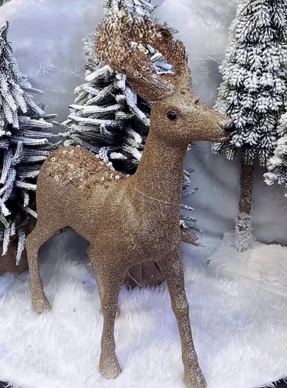 Ren decorativ șampanie cu sclipici – 45x50cm