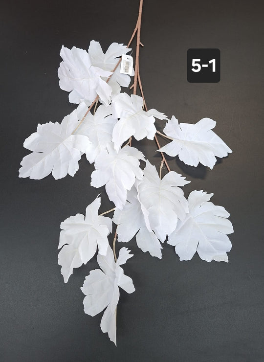 Ramură artificială frunze arțar alb - 98cm