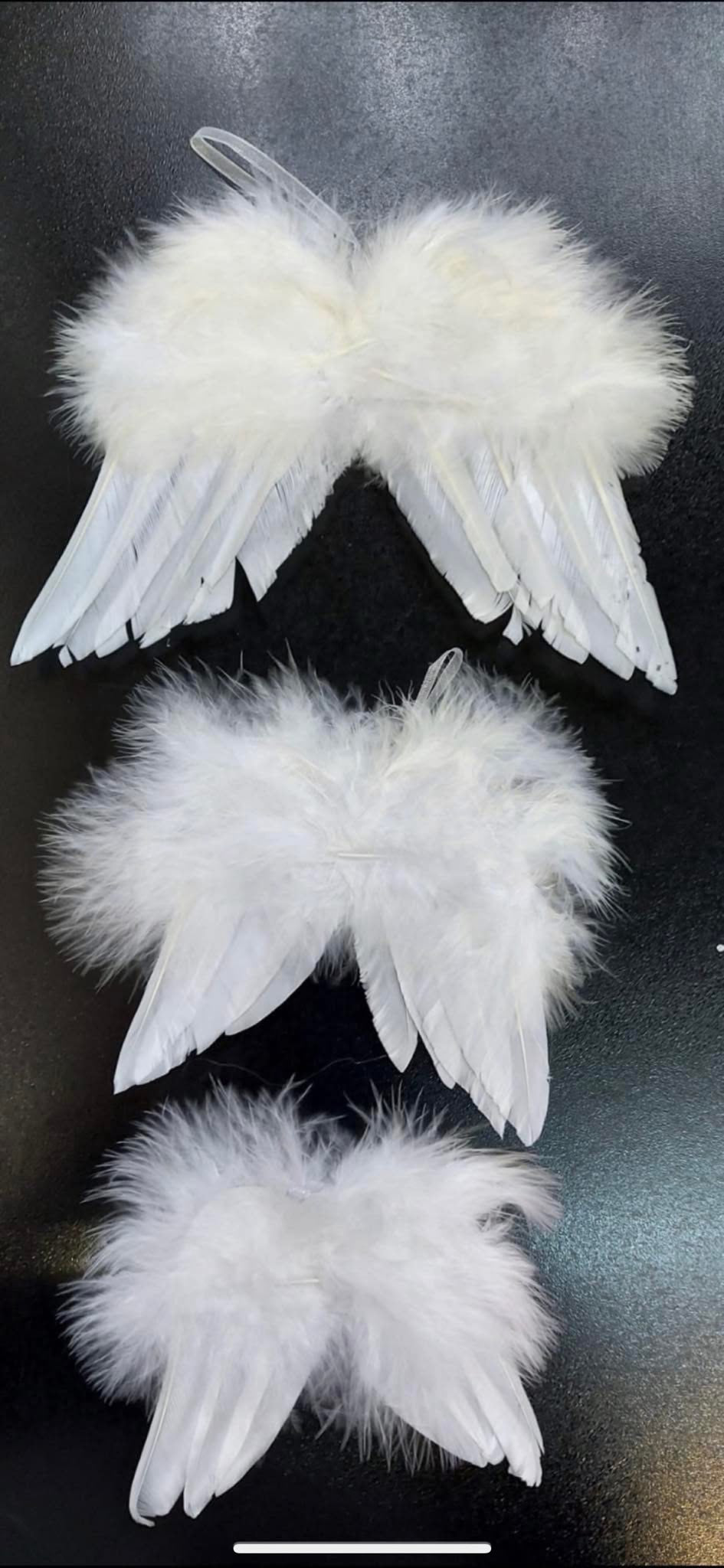Set 12 aripi îngeraș din pene albe, 3 dimensiuni disponibile