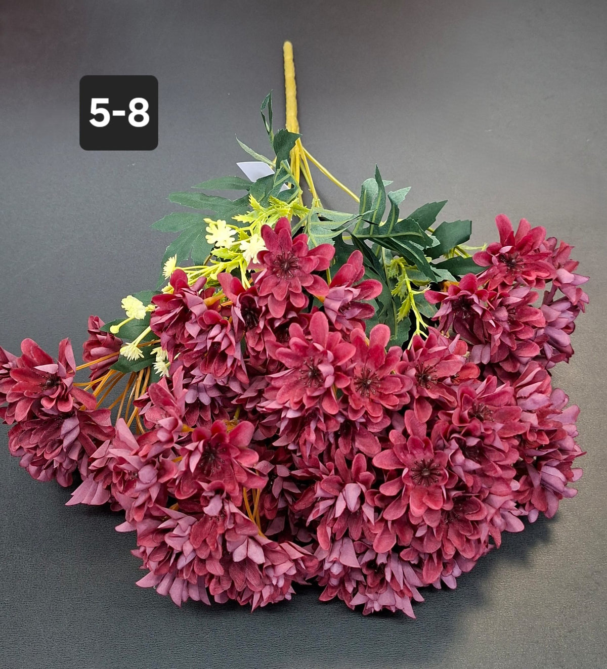 Buchet flori artificiale crizanteme burgundy - 48cm