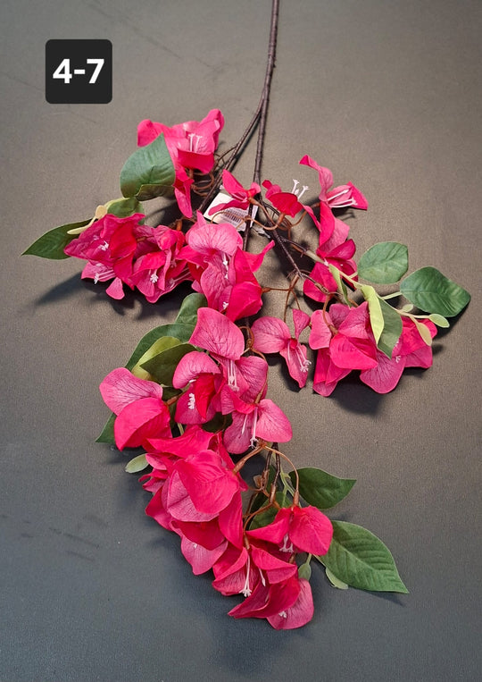 Ramură artificială decorativă - 77cm bougainvillea rosie