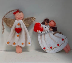 Îngerași albi – decor ceramic Crăciun 4/set 10cm